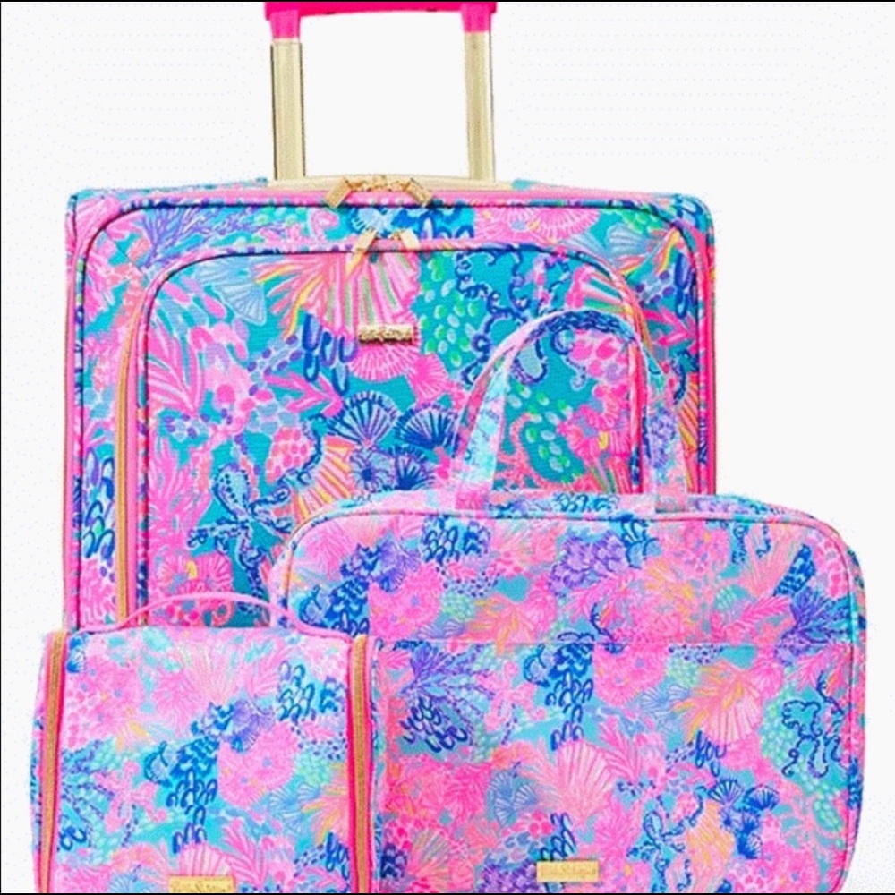 Lilly Pulitzer 3 PIECE luggage / suitcase set - Picture 2 of 6